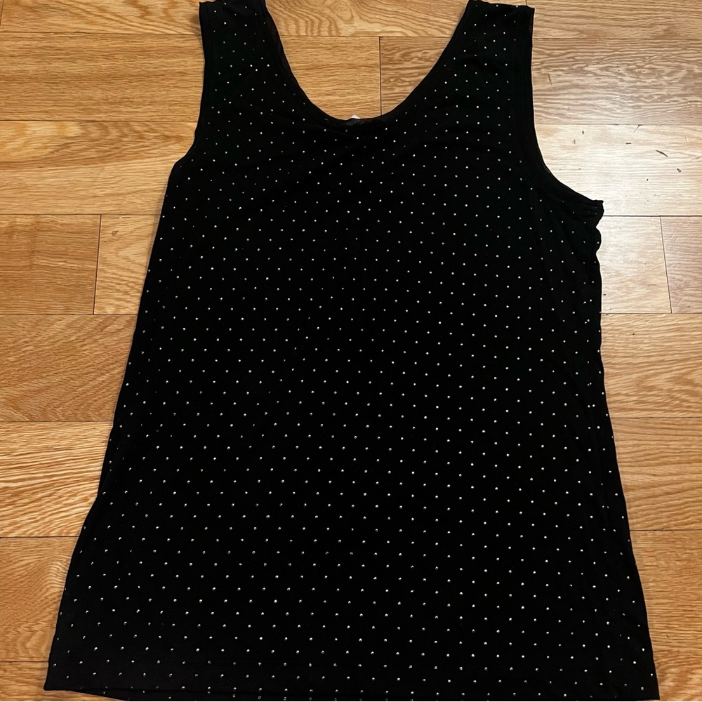 Black Studded Sleeveless Top